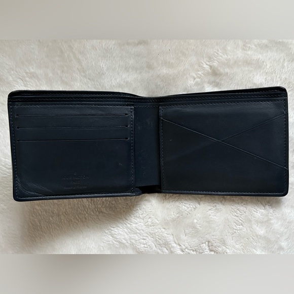 🔥Louis Vuitton Damier Porte Feuille Navy Leather Multiple Wallet - Picture 5 of 12